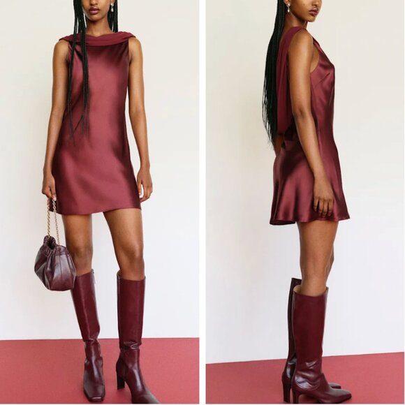 Reformation Dresses & Skirts - BEST Reformation Jonelle Mini Dress Small Romance Wine Red Floral Silk